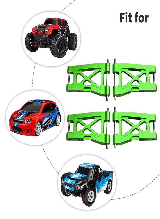 Hobbyfire Aluminum Front & Rear Suspension Arms 4-Pack Upgrades for 1/18 Traxxas LaTrax Teton Desert Prerunner SST, Replace Parts 7630 (Green) - Image 2